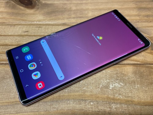 Samsung Galaxy Note9 - 128 GB - Purple (Unlocked) Works - Cracked Screen