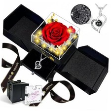 Preserved Real Rose Birthday Gifts for Women Eternal Flowers Rose for Mom Red