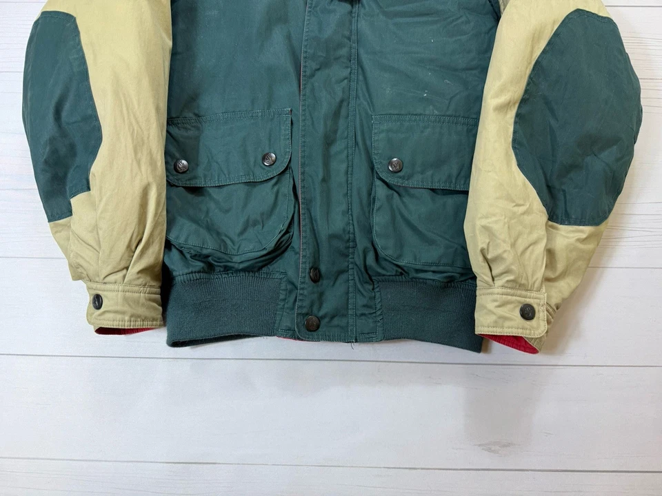 Chaqueta Bomber Nautica Vintage Verde Y Tostado Para Hombre Talla Mediana Hecha en Taiwán Foto 4 de 4