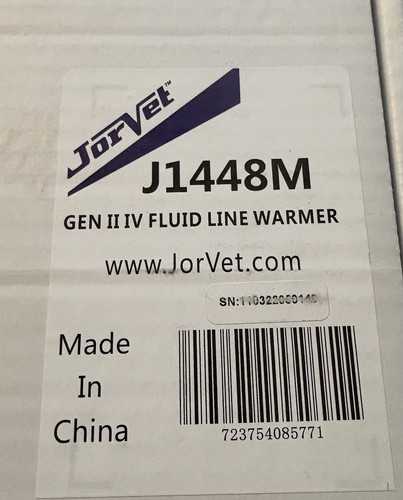 JorVet J1448M GEN II IV Fluid Line Warmer Blood/Fluid Warming System