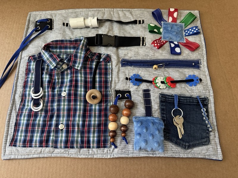 Handmade Fidget & Sensory Quilt for Alzheimer's, Dementia, Autism, ADHD, Anxiety
