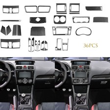 36pcs Full Set Interior Trim Kits For Subaru Wrx Sti 2015-2021 Real Carbon Fiber