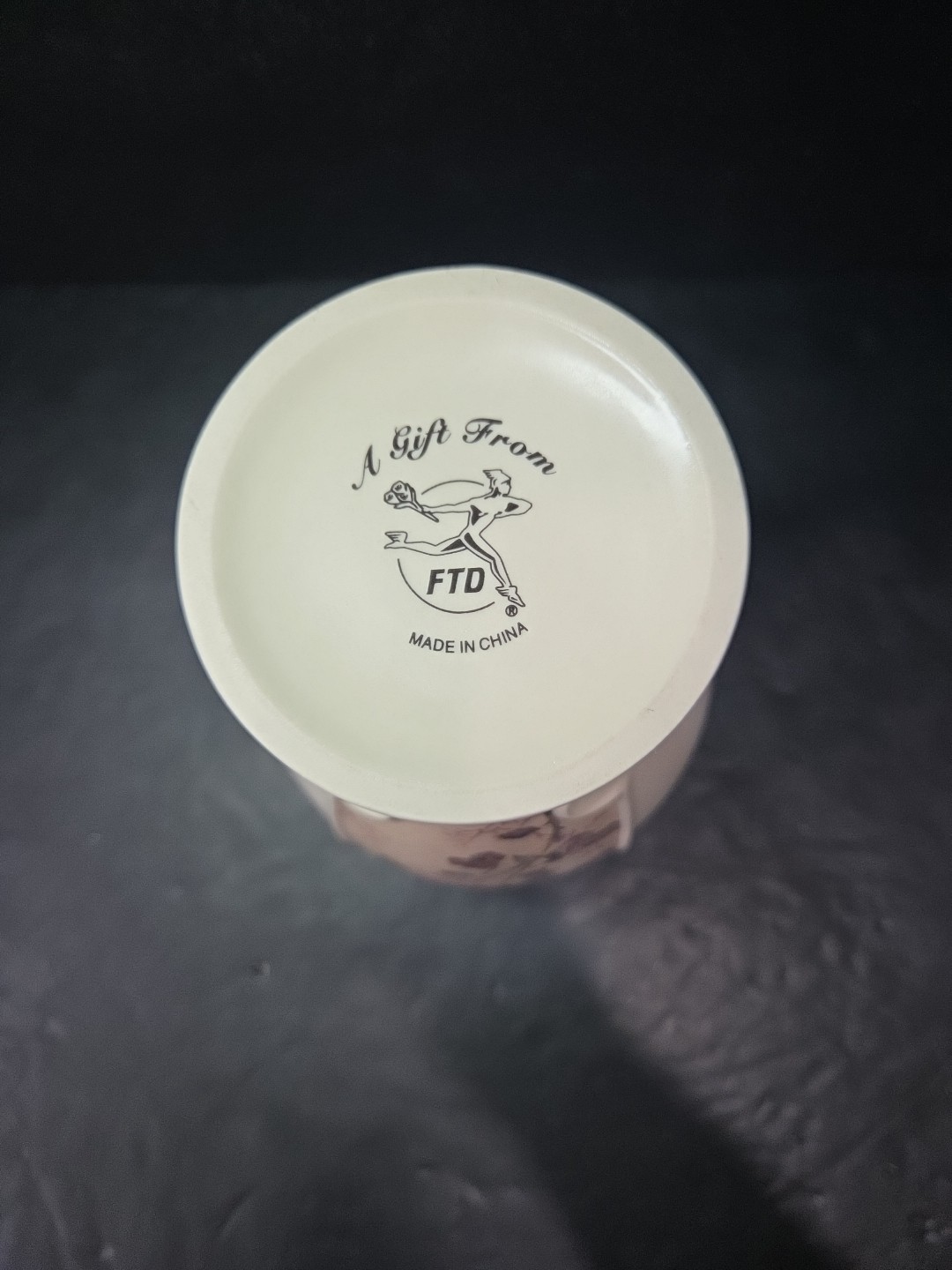 FTD Embossed Pink Roses Floral Vase, 9.5" Ceramic Flower Pot, Cottagecore Decor