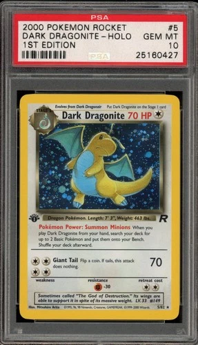 Pokemon Dark Dragonite Team Rocket 1st Edition Holo Rare #5 PSA 10 Gem Mint