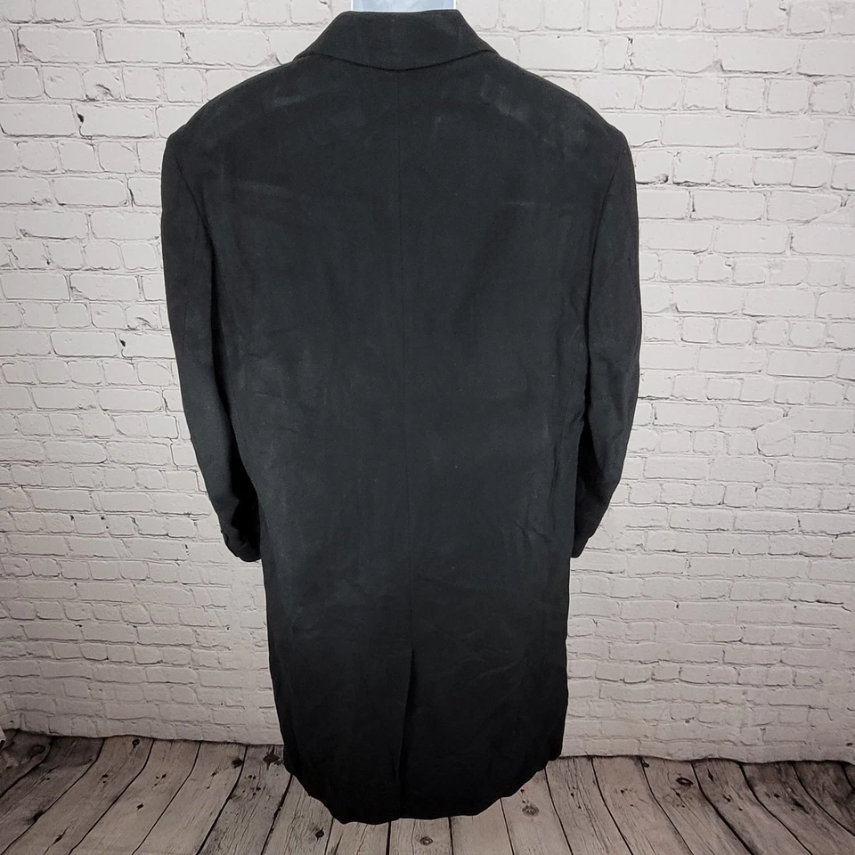 Abrigo Joseph & Lyman Negro 100% Cachemira Clásico Abotonado Talla Grande L Foto 2 de 4