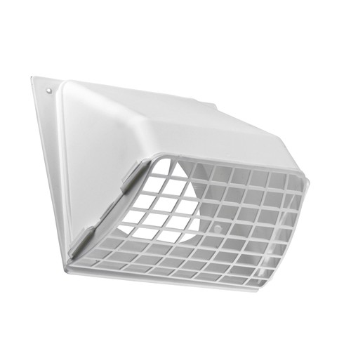 Lambro Industries 1471W Dryer Vent Hood with Removable Screen, 4 In., White - 