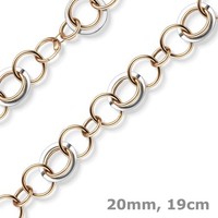 20Mm Ringkette Phantasie-Armband Armkette Aus 585 Gold WeißGold Rotgold 19Cm