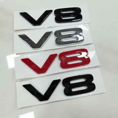 ABS Letters V8 Car Emblem for Land Rover Defender Front Trunk Fender Stickers