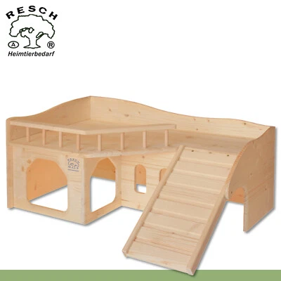 RESCH NAGERHAUS Resch 37 Meerschweinchen Erlebnisburg Zwergkaninchen Fichtenholz Handarbeit