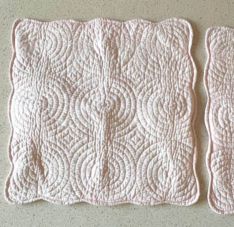 Juego de 2 fundas de almohada, círculo rosa con diseño de puntos blancos 19"X19" corbatas usadas Foto 2 de 4