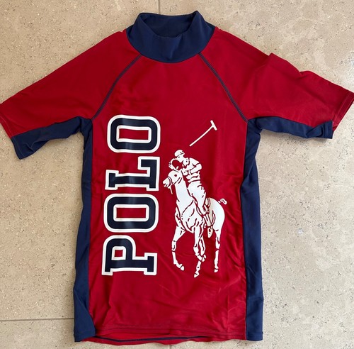 POLO RALPH LAUREN - Boys Red Boys Protective Rash Guard/Swim Top - Age 12 Years - 第 1/5 張圖片