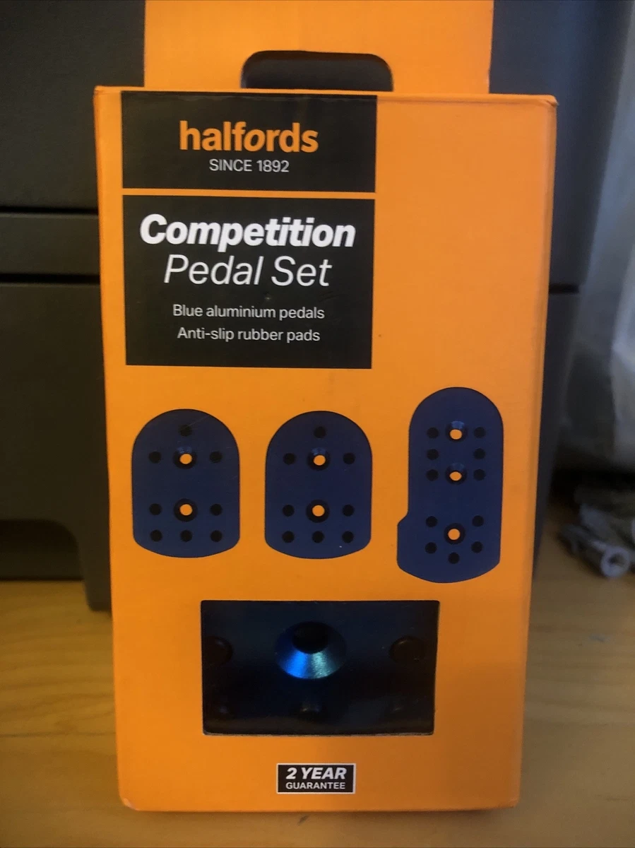 Halfords Competition Pedal Set Blue NEW