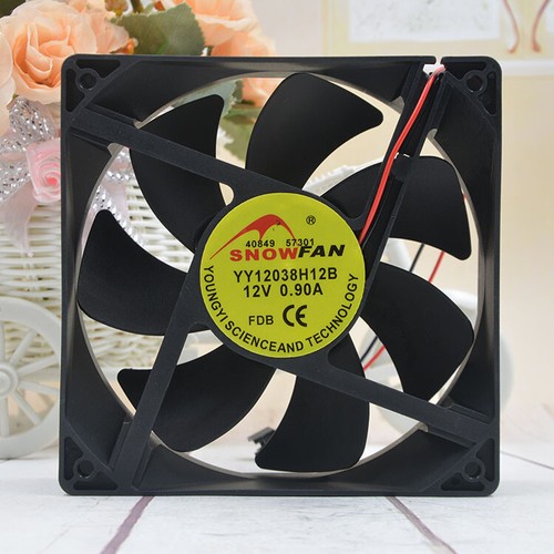 1PC double ball cooling fan 12038 YY12038H12B 12V 0.90A 12CM - Afbeelding 2 van 4