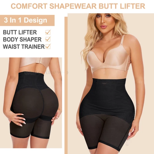 Bauchkontrolle hochtaillierte Shorts Gürtelhose Body Shaper Oberschenkel schlanker Shapewear - Bild 3 von 32