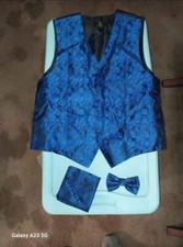 Men's Paisley Formal Tuxedo Vest, Tie  Hankie set. Wedding, Prom, Cruise