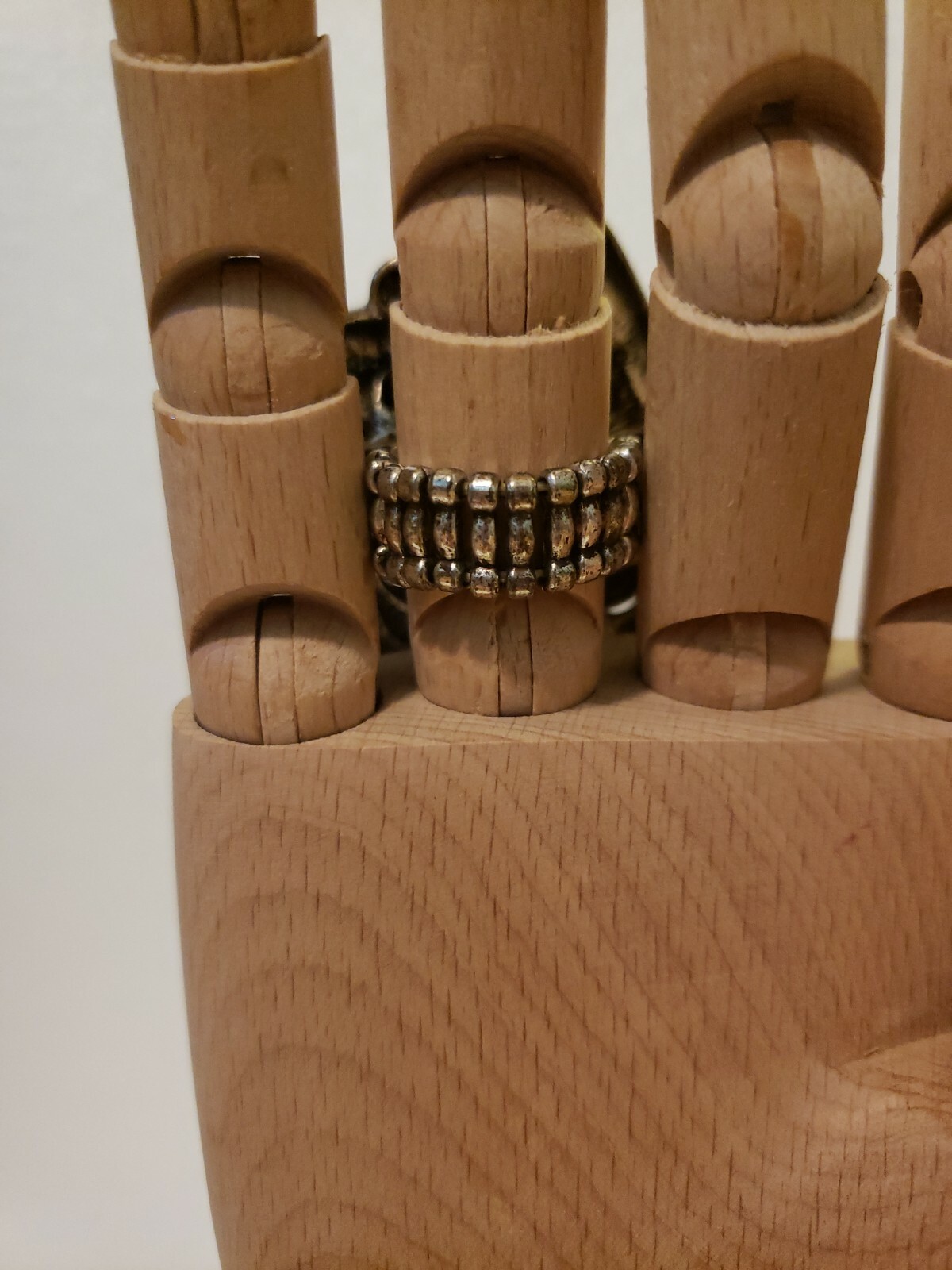 Large Silvertone Rose Ring ~ Adjustable - image 2