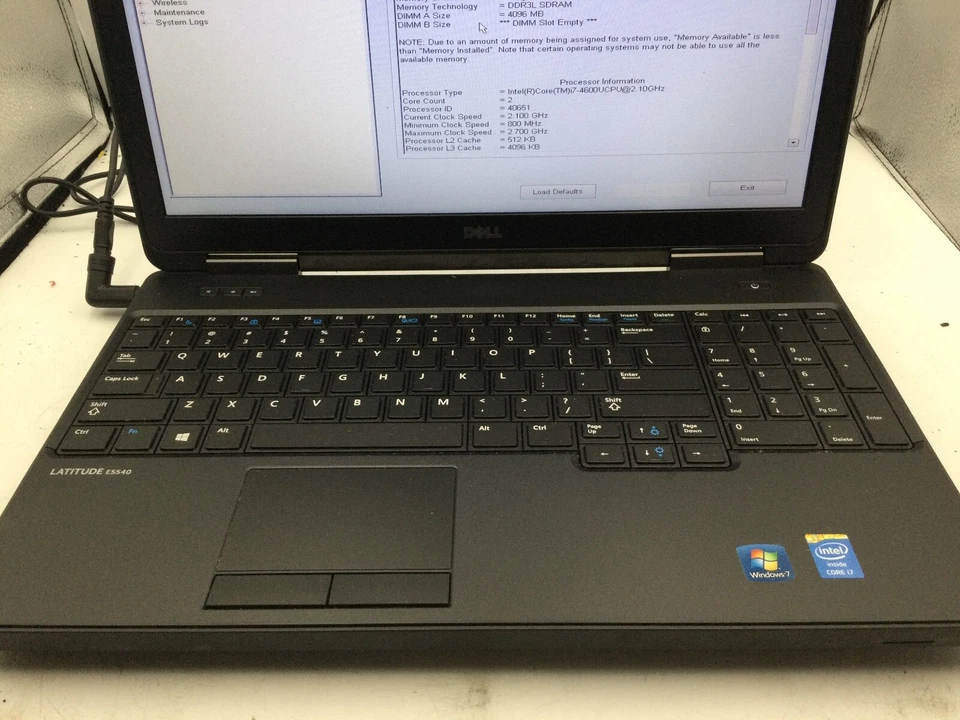 DELL LATITUDE E5540 - BOOTS TO BIOS - INTEL I7 4600 - 4GB RAM - READ DESCRIP -BB - Image 3 of 4