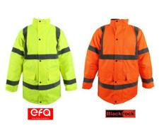 HI VIZ VIS JACKET HIGH VISIBILITY REFLECTIVE WATERPROOF WORKWEAR PADDED HOODED