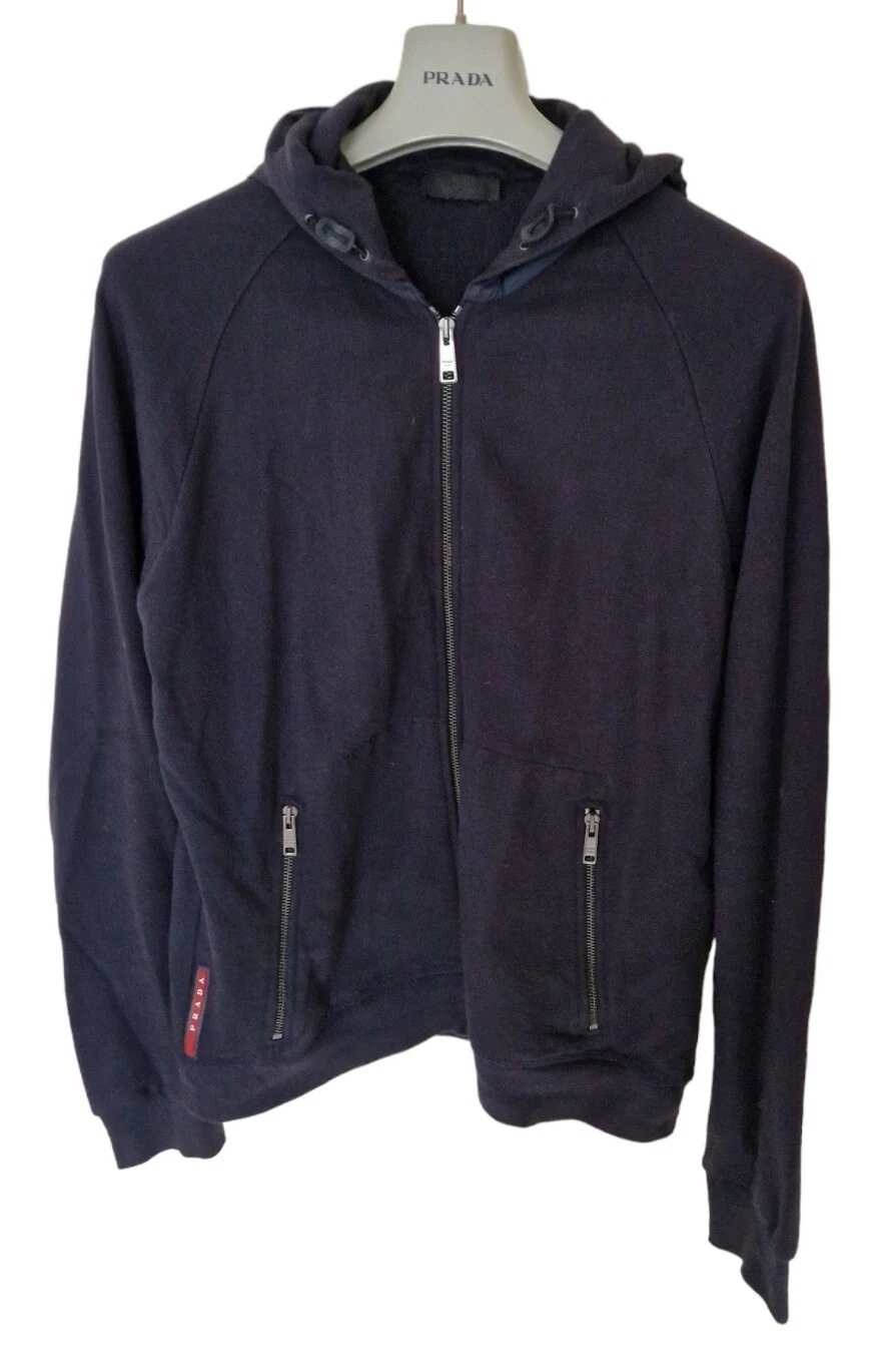 Felpa maglione maglione pile uomo PRADA full zip taglia media. Prezzo consigliato £ 1.695