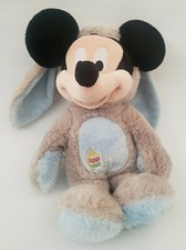 Disney Store Mickey Mouse Easter Bunny Medium Plush Turquoise Grey Light Blue