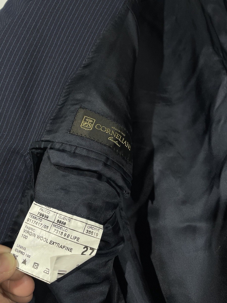 Corneliani Blue Italy Wool Blazer Super 100s Merinos Size 52 | eBay