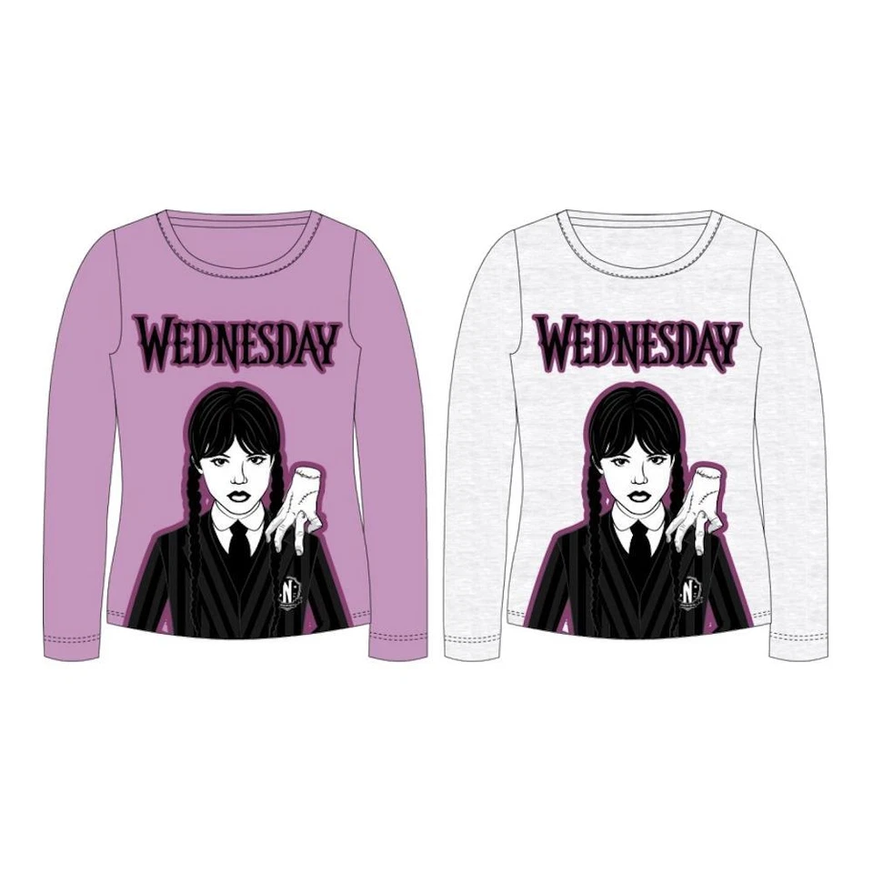 E PLUS M SP. Z O.O. Wednesday Langarm-Shirt für Mädchen | Lila & Grau | Gr. 134–164