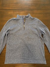 Van Heusen 1/4 Zip Sweater Mens Large Blue Heather Classic Fit Pullover