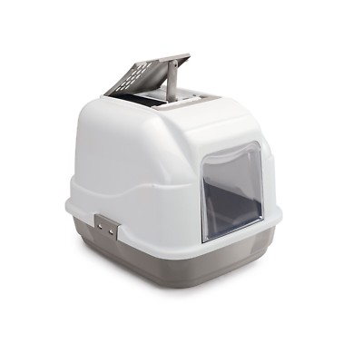 Cat Toilet Cat WC Hooded Toilet Filter Closed XXL Jumbo Gray
