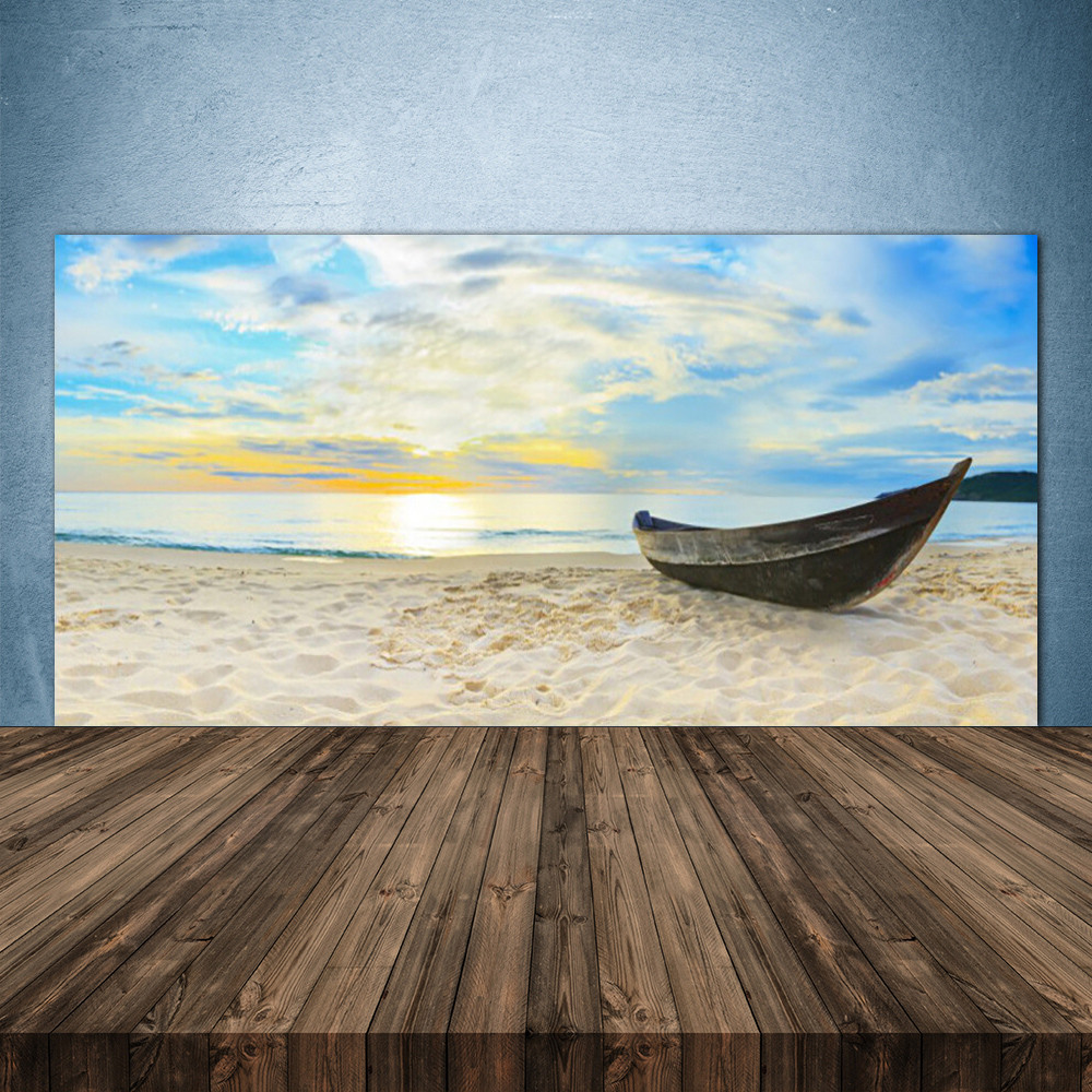 Crédence de cuisine en verre 140x70 fond de hotte paysage de mer