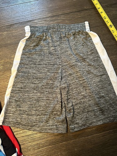 Beverly Hills Polo Club Shorts Boys Grey/White Large Stretch Athletic Shorts - Picture 4 of 6