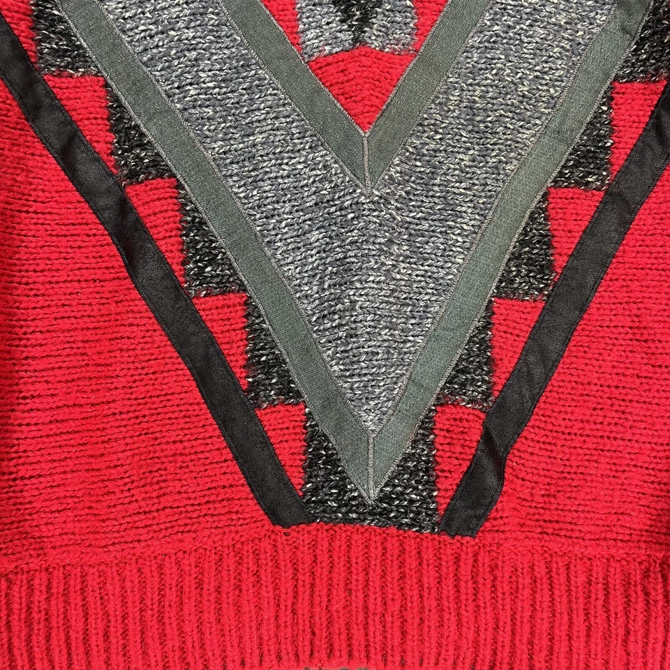 Suéter de colección JASON MAXWELL para mujer cuello alto L esquí de gran tamaño bloque de color rojo Foto 4 de 4