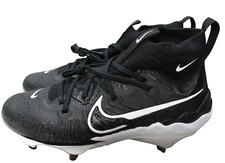 Nike Alpha Huarache NXT Metal Baseball Cleats White Black Mens Sz 7.5
