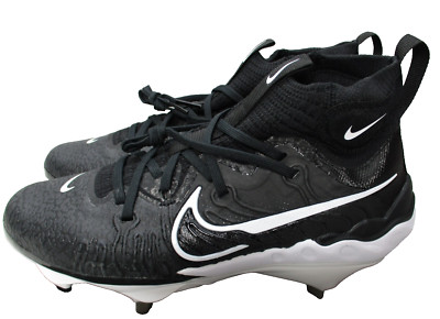 Nike Alpha Huarache NXT Metal Baseball Cleats White Black Mens Sz 7.5