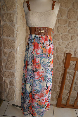 Robe Longue Rouge à Imprimé Floral YOYA - Taille Unique - 100% Polyester - Neuve Avec étiquette
