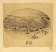 20" x 24" 1897 Map Of Saint Louis Missouri Aerial View