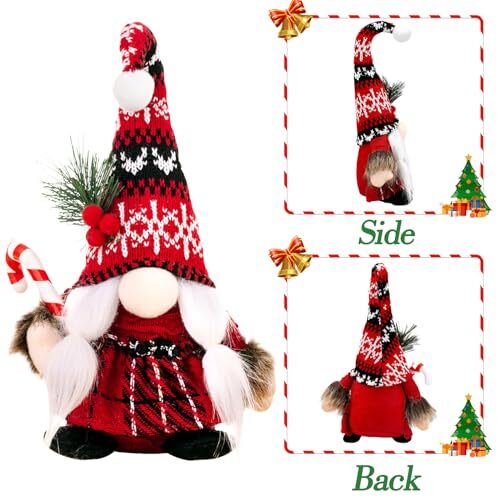 2 Pcs Small Christmas Gnomes Plush Elf Decorations,Handmade