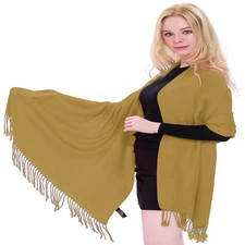Light Brown Solid Color Design Shawl Scarf Wrap Stole Pashmina CJ Apparel *NEW*