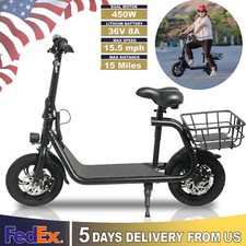 450W Adult Folding Electric Scooter with Seat Off-Road Waterproof E Scooter USA