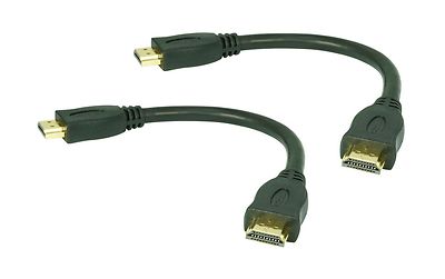2 Stück 20cm High Speed HDMI Kabel (4Kx2K, Full HD, 3D, ARC, CEC) HDMI 2.0/1.4a
