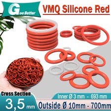 Red Silicone Rubber O Rings Metric Food Grade Cross Section 3mm , ID 3mm - 693mm