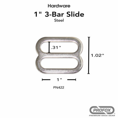 PROFOX Hardware 3-Bar Tri-Glide Webbing Slide Adjuster 1 inch (QTY 10)