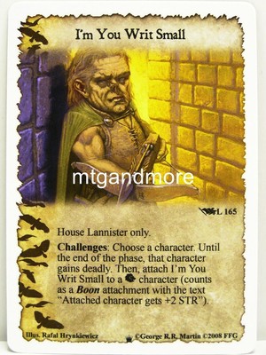 A Game of Thrones LCG - 1x I'm You Writ Small  #L165 - Westeros Draft Pack