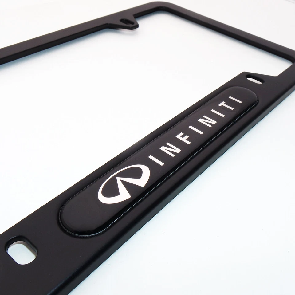 Universal Fit Sport Brand New License Frame Plate Cover Stainless Steel Black - Imagem 3 de 4