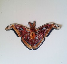 Butterfly Atlas Moth Large Handmade Embroidered Patch