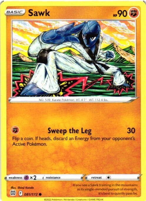 2022 POKEMON TCG BRILLIANT STARS SAWK 081/172 COMMON CARD | eBay