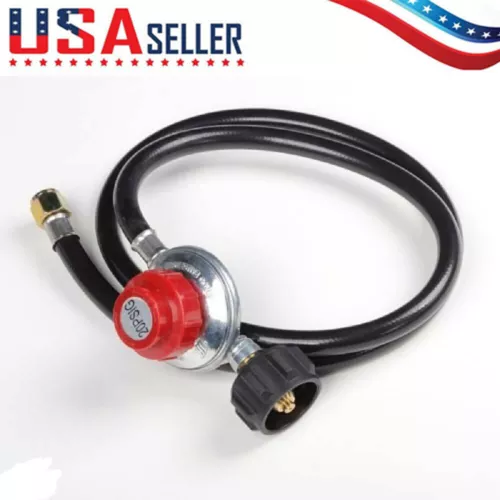 5FT Hose LPG BBQ Grill, Adjustable 20PSI High Pressure Propane Gas Regulator NEW - Picture 1 of 7