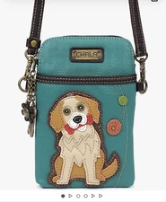 Charming Chala Puppy Dog Golden Retriever Phone Purse Mini Crossbody Bag