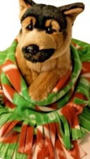 DOG SIZE FLEECE BLANKETS, Pet Blanket Travel Throw Cover, BROWN FOOTBALL