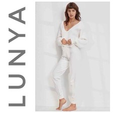 Lunya Cozy Cotton Silk Jogger Drawstring Pull On Sincere White NWOT Medium