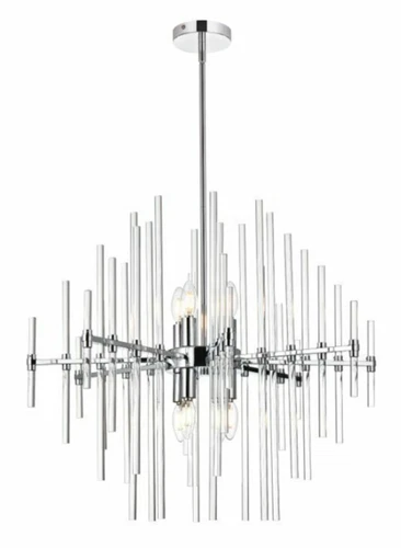 Chrome Sputnik Foyer Kitchen Island or Dining Room Chandelier 8 Light Fixture - Picture 1 of 9
